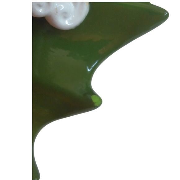 Vintage Ceramic Christmas Holly Leaf Sled Candy Dish Centerpiece - Picture 9 of 9